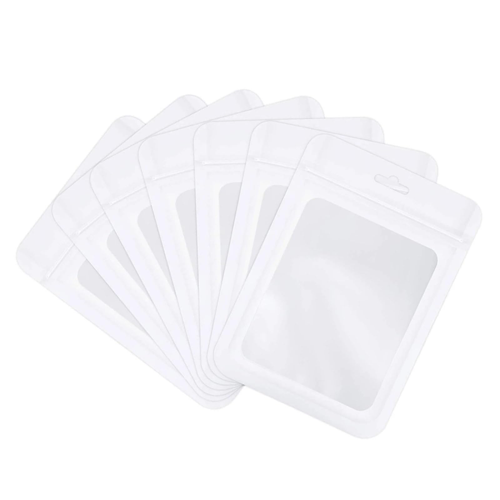 Resealable bag 100pcs Matte Ziplock Bag Cosmetic Packaging Self Sealing Gift Clear Holographic Jewelry Aluminum Foil Zip Lock Bags Food(6x10cm)