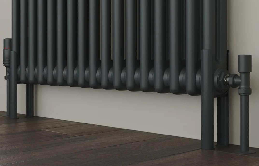 Greened House Anthracite Freestanding 2 Column Traditional Radiator Feet Central Heating and Electric, 2 COLUMN RADIATOR - Image 4