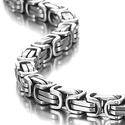 Urban Jewelry Impressive Mechanic Style Men's Necklace Stainless Steel Silver Chain, Width 6mm (19,21,23 Inches)3