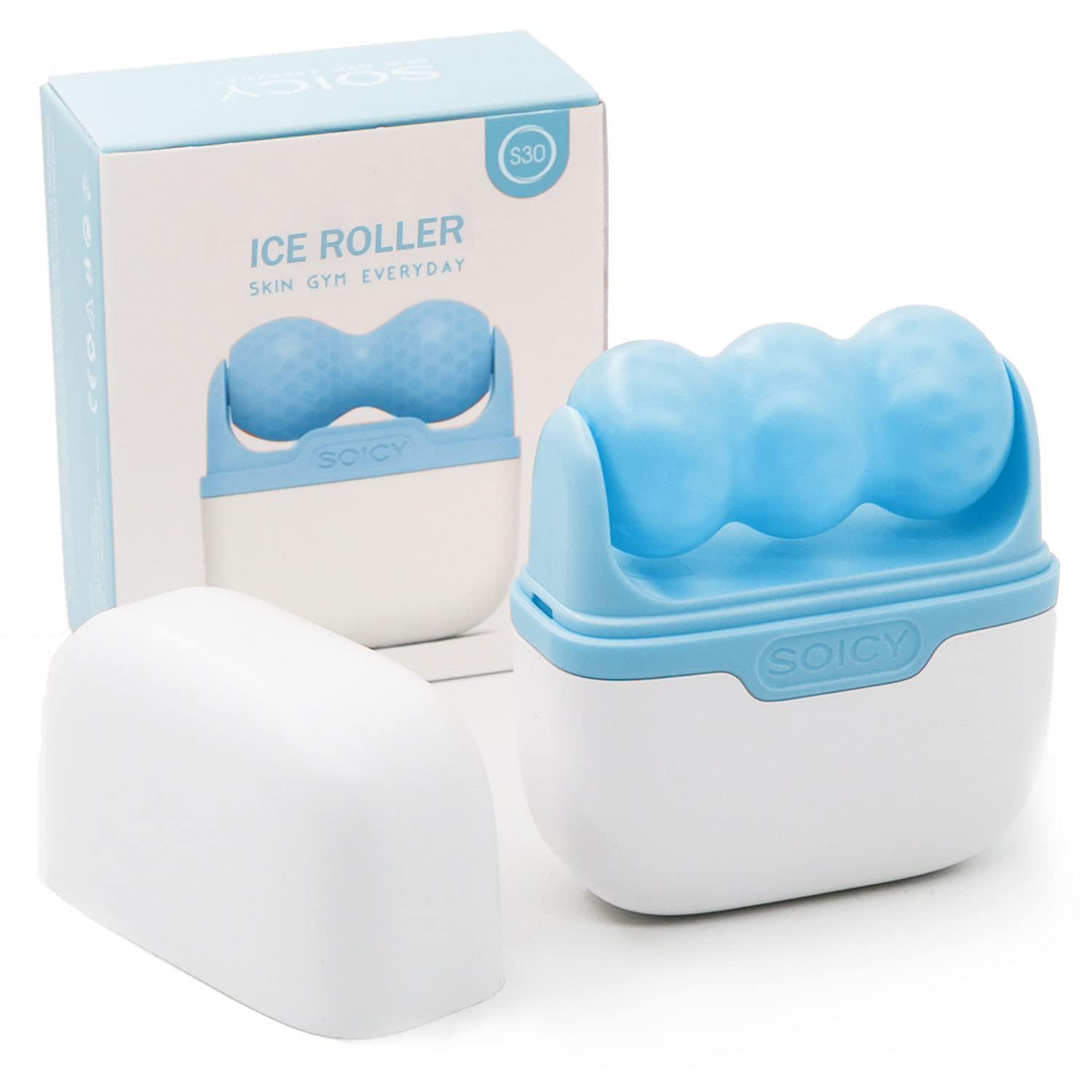 Ice Roller For Face, Skin Care Tool, Personal Skin Cooling Ice Roller Therapy Tools, V-Shaped Roller For The Full Body, Relieve Muscle, 2 in 1 Face Massager Eye Roller, Cold Therapy Massager-image-1