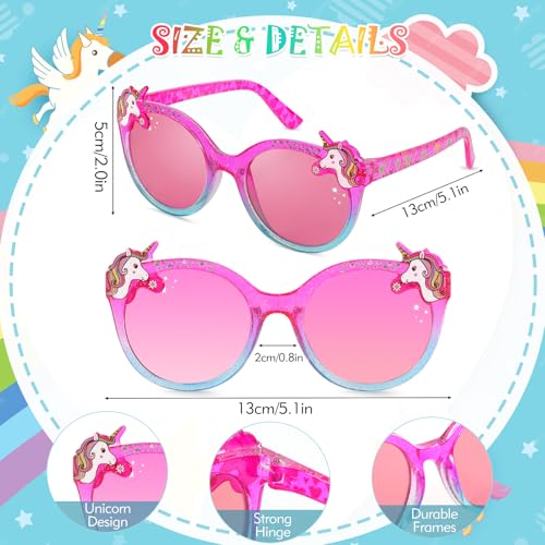 Image of 3 Pairs Kids Sunglasses Girls,UV Protection Sunglasses Toddler Eyewear for Party Favors Beach Glasses Age 3-12