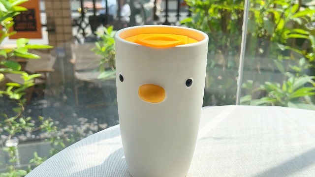 Taza de café con tapa PURROOM de cerámica blanca 580 ml miniatura 7