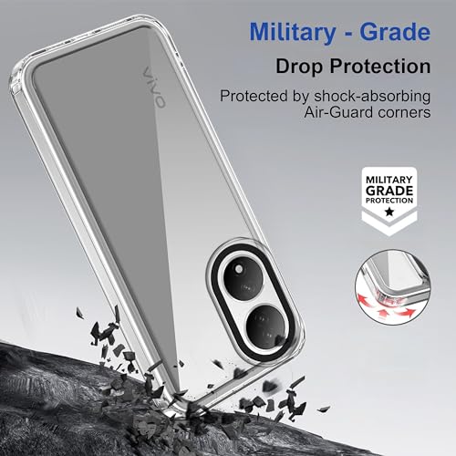 Image of Zapcase Back Case Cover for VIVO Y100 5G | Compatible for VIVO Y100 5G Back Cover | Case Cover with Camera Protection | (TPU + PC | Transparent)