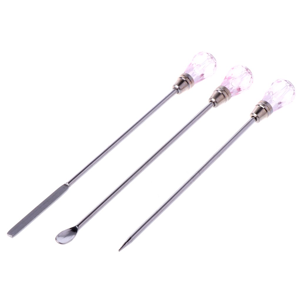 YOUKOLO 3 Pcs Stirring Needle Spoon Tool Portable Muddler Poke Needle Spoon Kit for Resin Craft Silicone Mold Jewelry Making