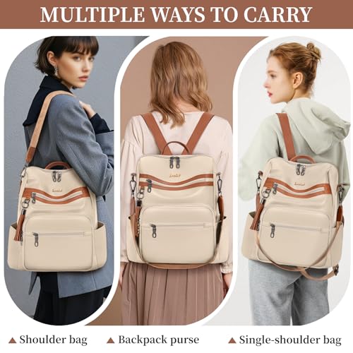 Image of PU Leather Backpack Purse for Women Travel Convertible Shoulder Tassel Bag Ladies Work Travel Handbags