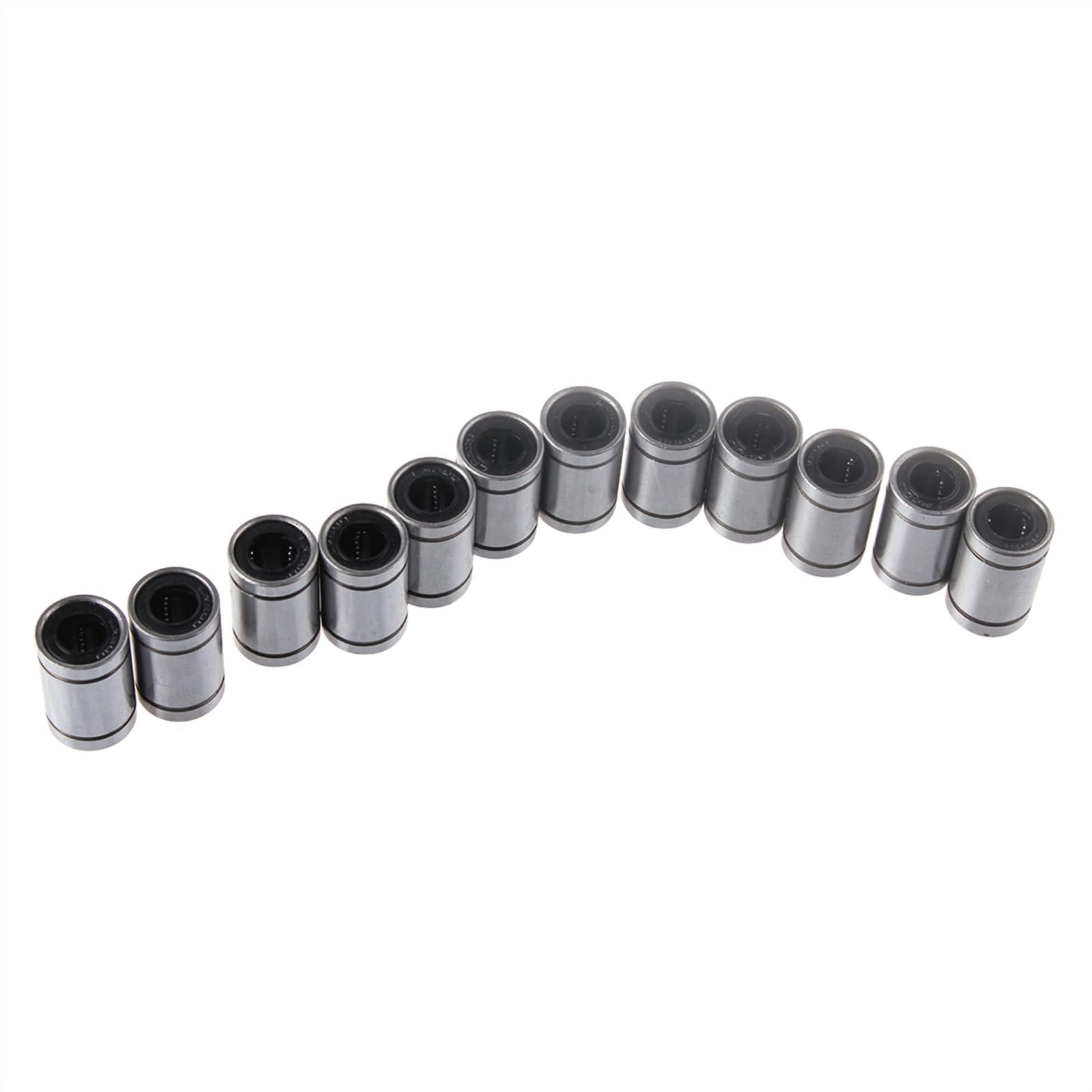 Douille linéaire LM8UU LM10UU LM12UU LM16UU, roulements linéaires for tiges, Rail de revêtement, pièces d'arbre linéaire, 8mm 10mm 12mm, 12 pièces/lot(LM16UU)