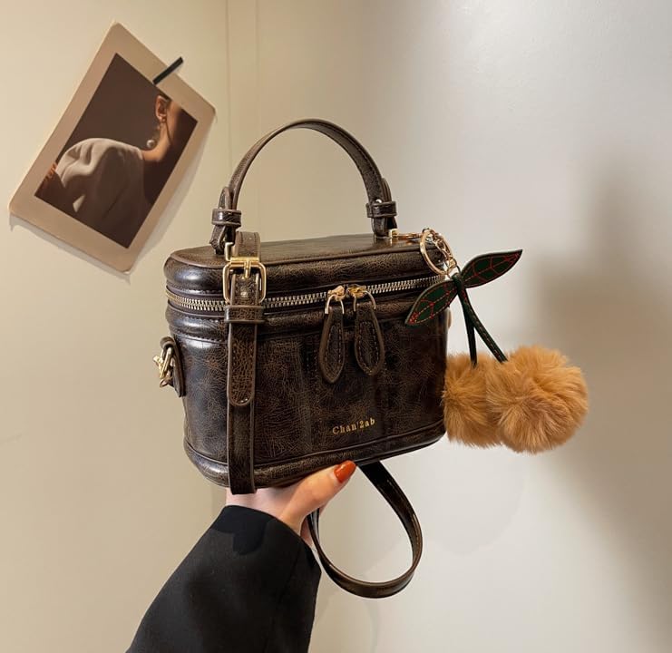 Box Water Bucket Bag Handheld Stylish Designer Crossbody Bag for Women Purses Unique Fashionable Tote Purse Perfect for Everyday Use Chic and Elegant Accessory Ideal for Any Occasion,Brownness - Image 3