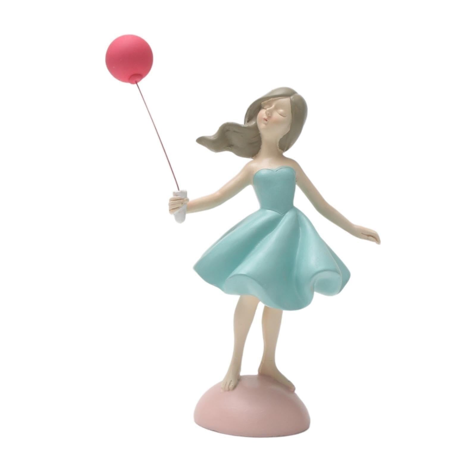 Decoración para el hogar Estatuilla Ballet Chica Sosteniendo Globo Estatua Coleccionable Artesanía Adorno Decorativo Regalos para recién Casados(Standing Girl)