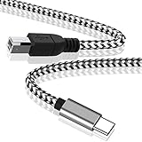 KEYBOO USB B to USB C MIDI Cable for iPad Pro 6.6ft/2m, Type C to USB MIDI Interface Cord for Laptop, MacBook Pro, ipad Pro to Connect MIDI Keyboard, Electric Piano, MIDI Controller, Printer Audio