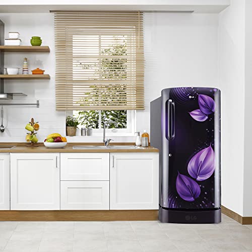 Image of LG 224 L 5 Star Inverter Direct-Cool Single Door Refrigerator Appliance (GL-D241APVZ, Purple Victoria, Base stand with drawer & Smart connect, Gross Volume- 235 Ltr.)