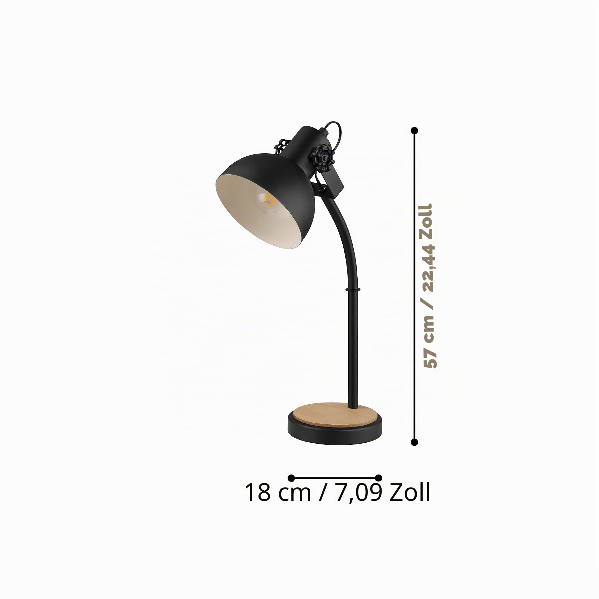 EGLO Tischlampe Lubenham 1 flammige Vintage Tischleuchte