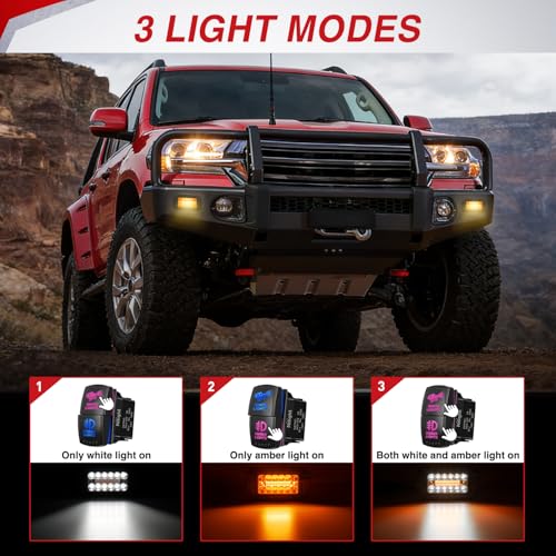 Image of Nilight Flush Mount LED Light Pods 6Inch 39W Amber White 3 Lighting Modes