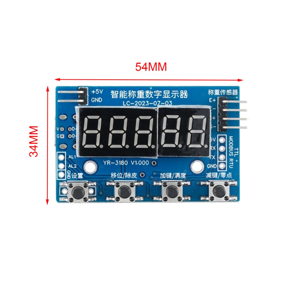 Module Cella di Carico Digitale,Sensori di Pesatura a 24 Bit Modbus Seriale TTL con Display