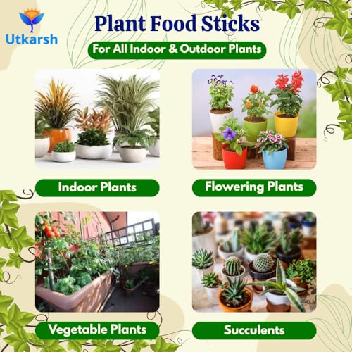 Image of Utkarsh Plant Food Root Sticks for Healthy Roots - Combo Pack of 2 | Natural & Organic Nutrition for All Indoor & Outdoor Home Garden Plants | Multi-Purpose Natural Plant Growth Booster