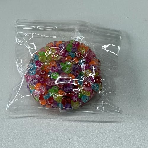 Anboor Bolas de estrés hechas a mano, para aliviar el estrés, con ruido blanco, meditación y mejora del enfoque para adultos, mujeres y hombres (bola del alfabeto)
