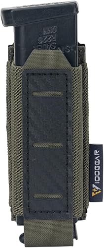 Miniatura 9 de IDOGEAR Bolsa de pistola Mag de 0.354 in para revistas, soporte MOLLE con fibra de carbono con patrón de placa de PP para construcción de cargadores