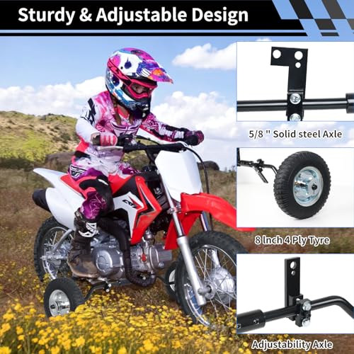 Image of Tayizoo Dirt Bike Training Wheels,Compatible with honda CRF50 XR50 Z50 Z50R yamaha PW50 TTR50 razor MX350 MX125 MX400 etc most 50CC 49cc Dirt Bike 1 Set