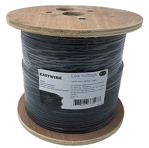 16 Gauge Wire 2 Conductors, 16/2 Low Voltage Landscape Wire, Low Voltage Wire, Outdoor Direct Burial Electrical Wire, 100% Pure Copper Wire,Underground Low-Energy Circuit Cable, (250FT-BLACK)