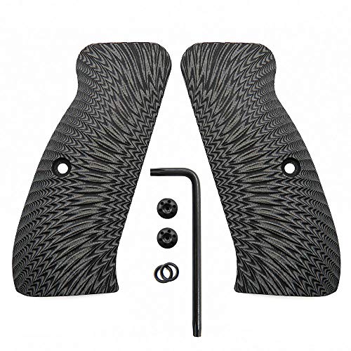 G10 Grips for CZ 75 Full Size, Sunburst Texture, Cool Hand Brand, Grey/Black