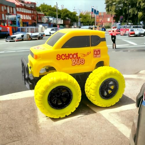 Image of PLUSPOINT Monster Truck Toys - Friction Powered Toy Cars Push and Go Vehicles for Kids Best Christmas Birthday Party Gift for Boys Girls Aged 3 and Above (City 4pc)