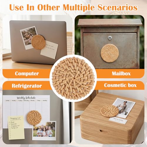 20 imanes rattan decorativos redondos para nevera miniatura 7