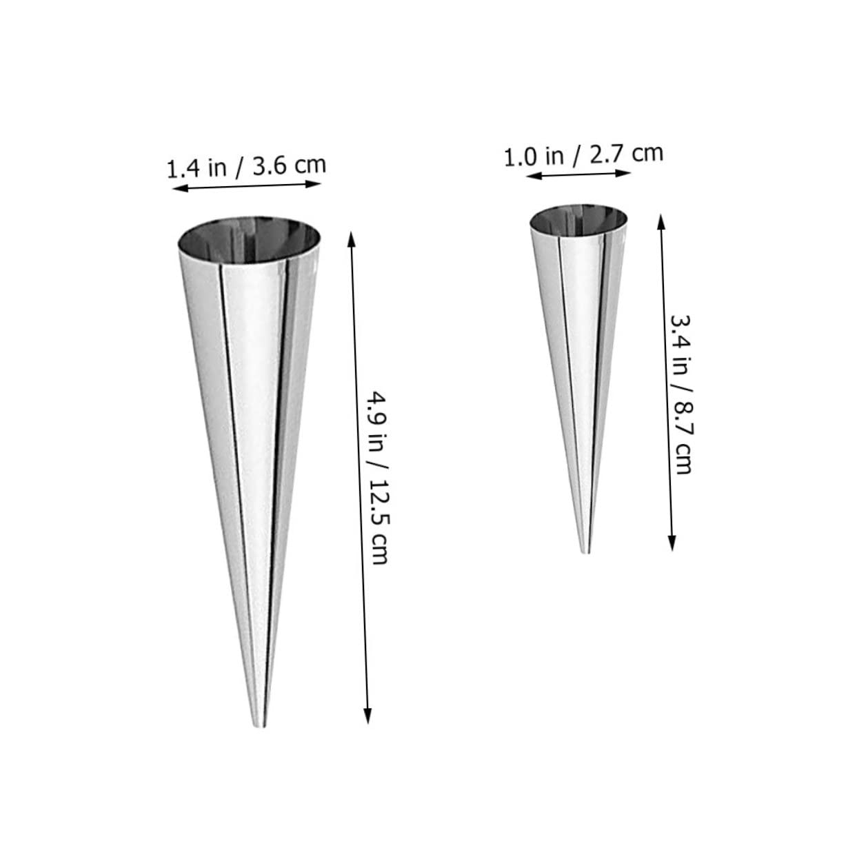 CONGARTENO 10pcs Stainless Steel Baking Croissant Molds Wide Pastry Horns Molds for Puff Pastry