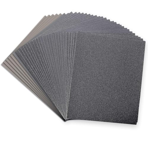 IROKCAKPT 紙やすり 耐水ペーパー 10種20枚セット 紙ヤスリ 230 mm x 280 mm サンドペーパー(120 240 400 600 800 1000 1500 2000 3000 5000 各2枚)耐水ヤスリ,車 金属磨き 木工DIY作業に キッチンの掃に最適です