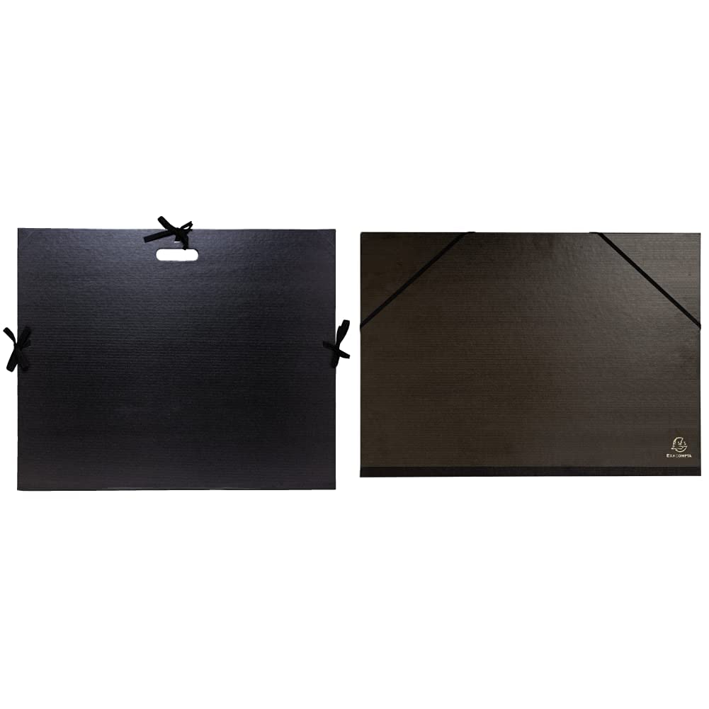 Exacompta 538900E Cartelle Porta Disegni e Valigette, 59x72 cm, Nero & 548000E Cartelle Porta Disegni, nero