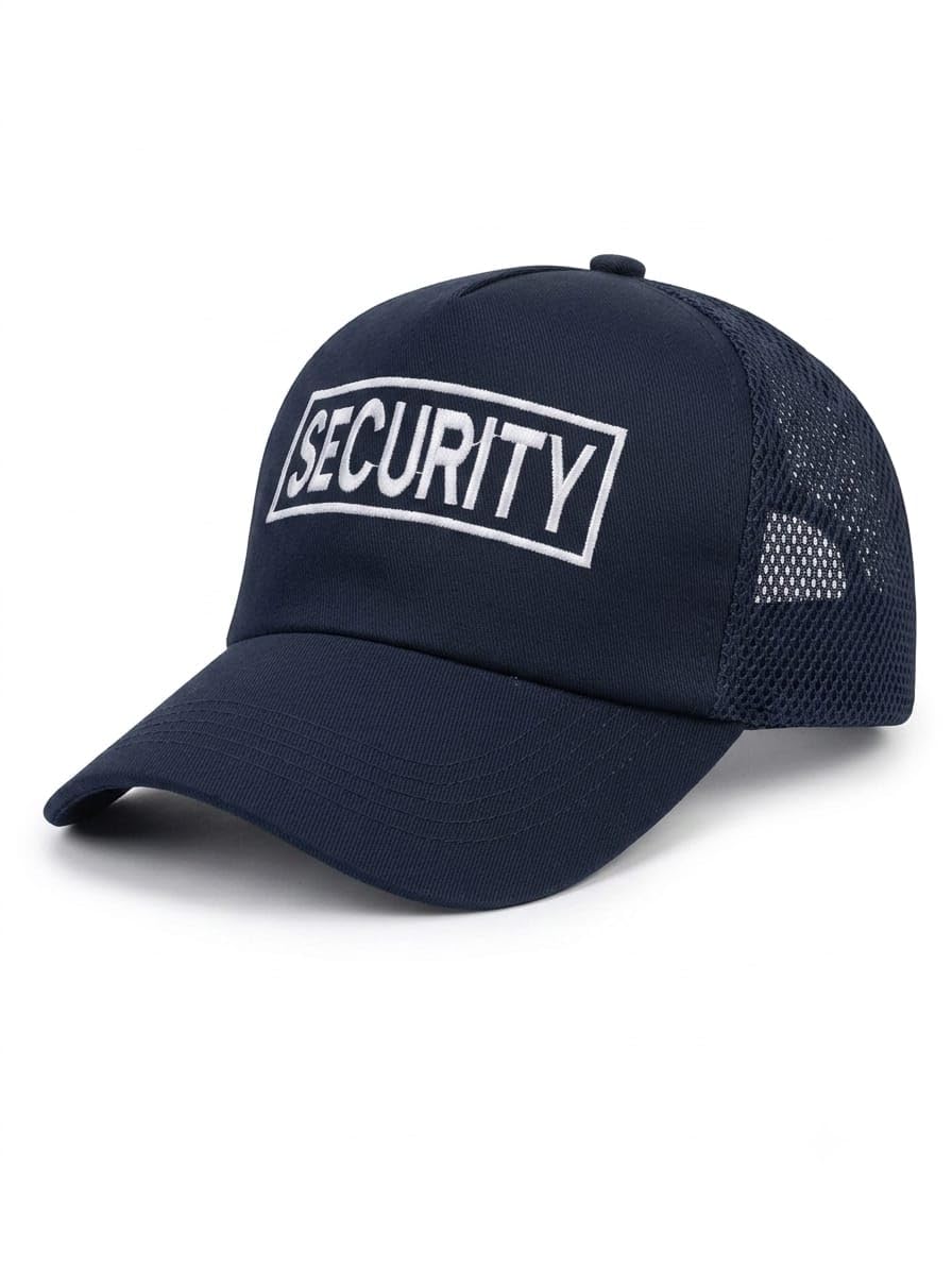 Security Guard Trucker Cap Black Mesh Embroidered Hat-picture-26