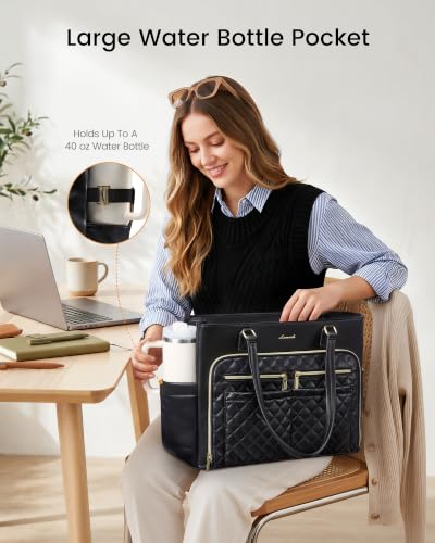 Image of LOVEVOOK Work Bag with Lunch Compartment, 17.3-Inch Teacher Tote for Women