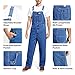 HISEA Men's Denim Bib Overall, Mens Relaxed Fit Overall Midweight Workwear with Adjustable Straps and Convenient Tool Pockets