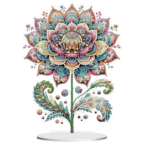 5D Pittura Diamante Decorazione da tavolo Display floreale, set di pittura a diamante, composizione di petali di rosa decorazione pittura a diamante per la casa, ufficio, desktop, decorazione murale