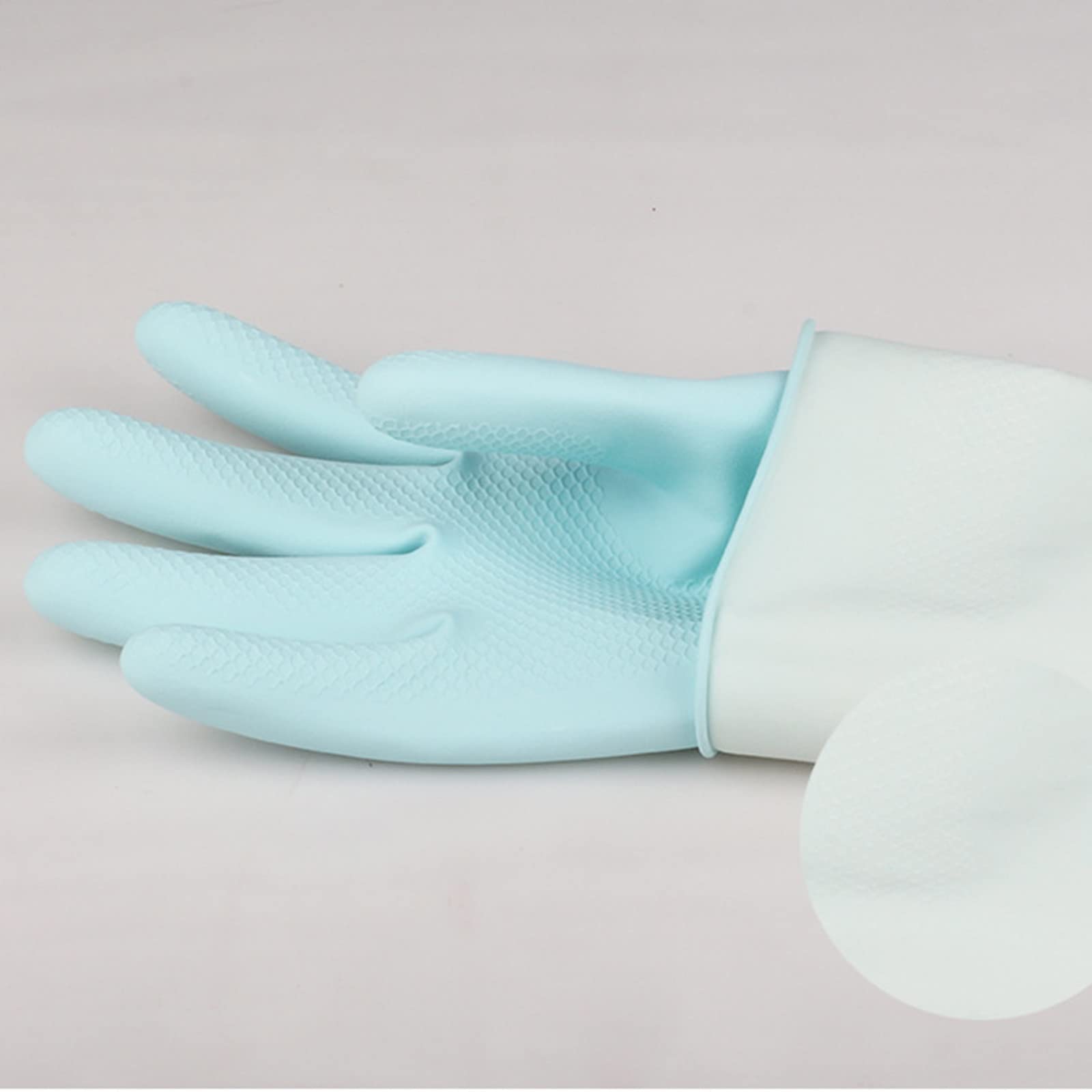 Guantes domésticos de lavado de caucho impermeable Silicone Cleaning Gloves, Dishwashing Gloves, Household Dishwashing Rubber Gloves, Kitchen Cleaning Waterproof Gloves(Large)