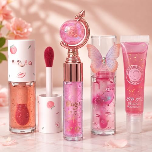 Image of Korean Cute Trendy Lipgloss Combo for Girls - Butterfly Korean Lipgloss, Tube LipGloss & Moisturizing Glob Lip Balm for Dry Lips, Perfect Glossy Finish for Everyday Glam & Gifting
