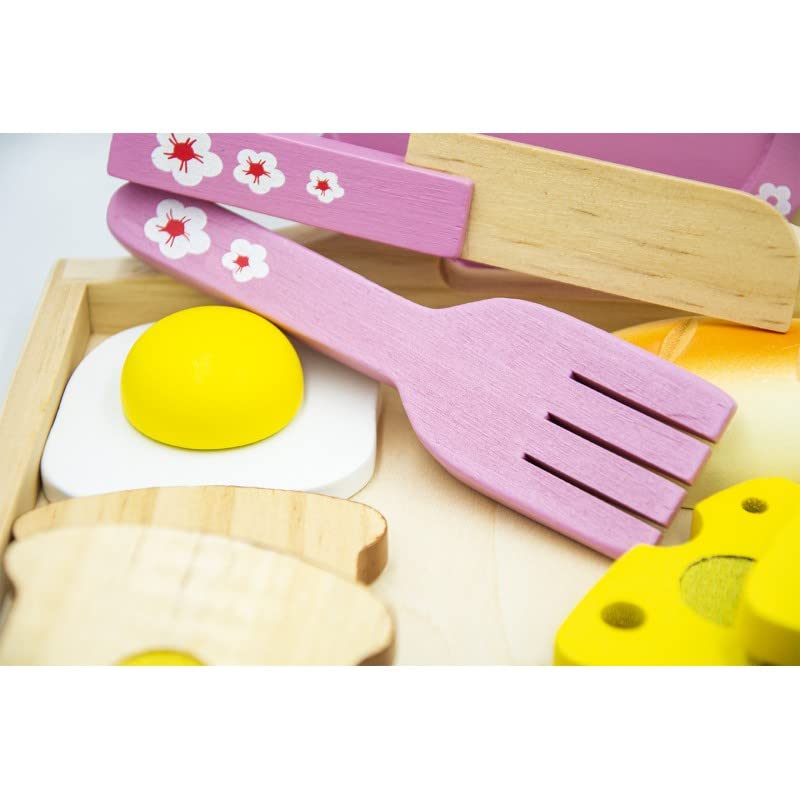 Kinderküche Zubehör Holz Frühstücksset 28,5 x 20,5 cm - Zubehör Kinderküche Küchenzubehör Kinder - Spielküche Zubehör… – Bild 8