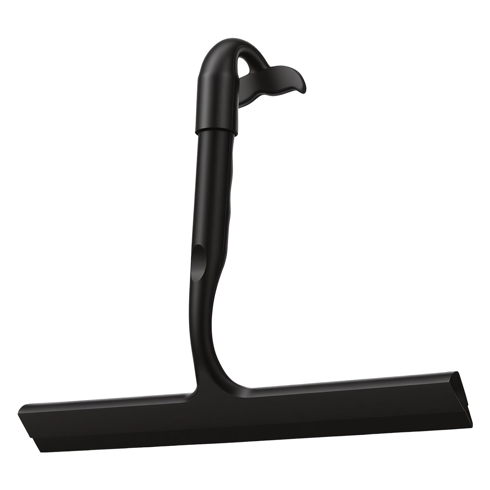 Silicone Shower Squeegee for Glass Doors, Streak-Free Window Squeegee Cleaner with Built-in Fish Tail Hanging Hook, Ergonomic Bathroom Scraper for Cleaning Mirrors, Tiles, Car Windows and Showers