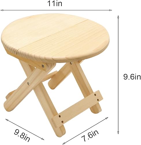 Miniatura 3 de Taburete de camping taburete de madera maciza de pino plegable portátil para exteriores adecuado para interiores y exteriores