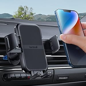 Lamicall 2023 Wider Clamp & Metal Hook Phone Holder Car Vent [Thick Cases Friendly] Car Phone Holder Mount Automobile Hands Free Cradle Air Vent for iPhone Smartphone