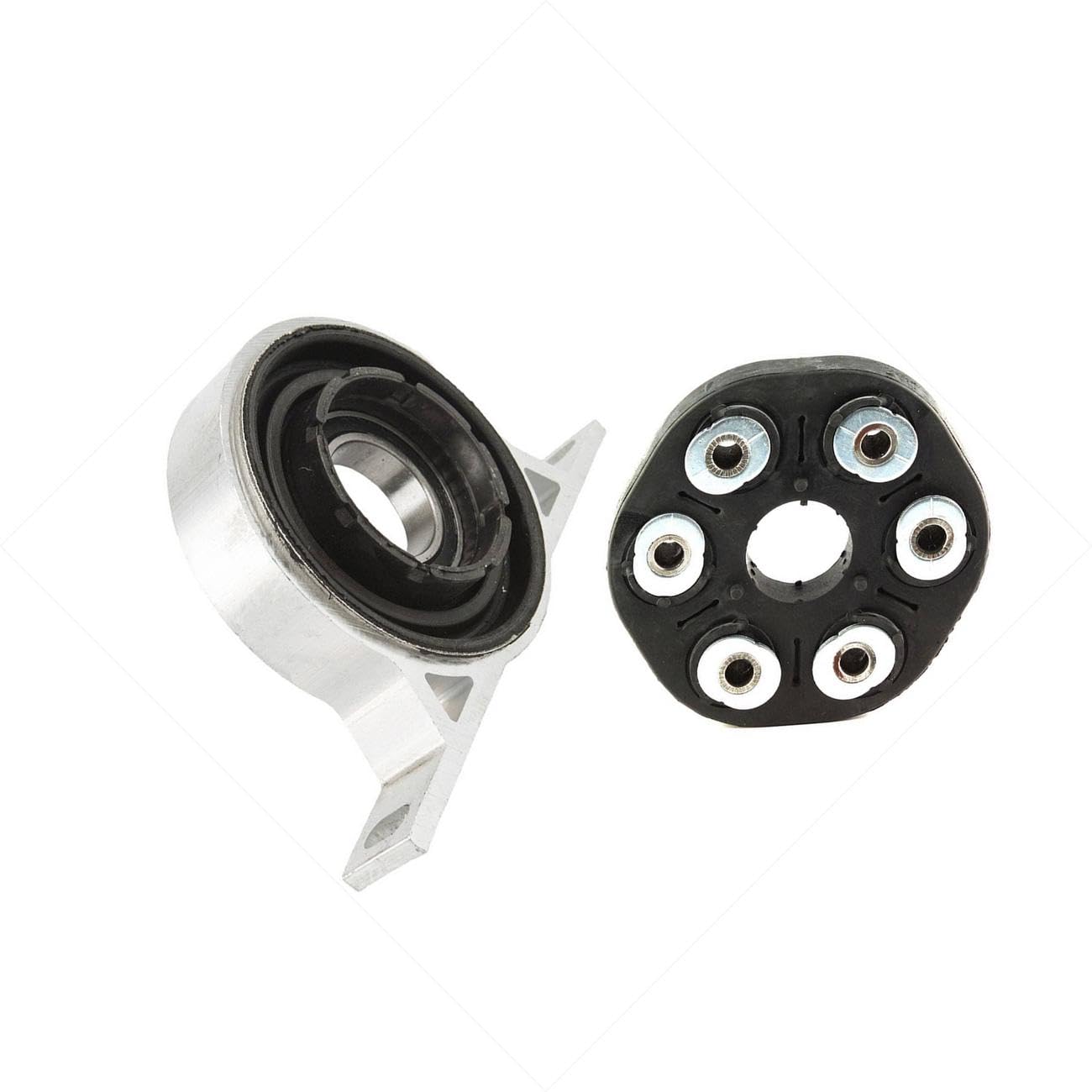 Driveshaft Flex Disc + Driveshaft Center Support Bearing Kit fits BMW 550i 2006-2010 for BMW 645Ci 2005 fits BMW 650i 2006-2010 26117542238 26 11 7 542 238 26 12 7 521 856