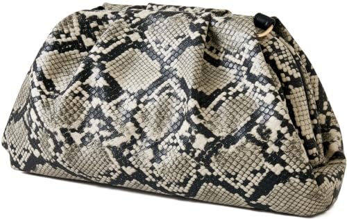Image of Women's Woven Evening Bag Ruched Dumpling Clutch Purse Detachable Chain Crossbody Bag