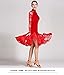 ZYDANC Red,XXL,Women's Lace Latin Dance Dresse Velvet Salsa Ballroom Performance Dance Outfits Tango Cha Cha Training Costumes