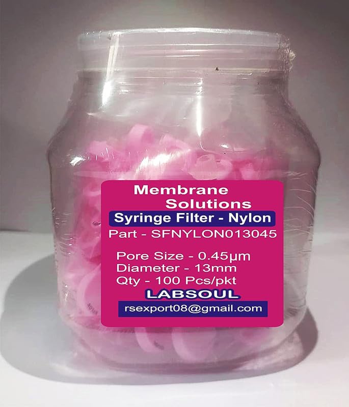 Nylon Syringe Filters PTFE Membrane - 13mm Membrane Pack of 100 Diameter,0.45um Pore Size. By-53-picture-52