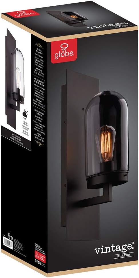 Globe Electric 44267 Slater Outdoor Wall Sconce, Dark Bronze