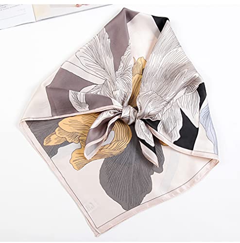 100% Pure Mulberry Silk Medium Square Scarf Head Scarf For Women 27"'X27"(In) Natural Silk Neckerchief Printed Headscarf With Gift Packed (5) #TOP3