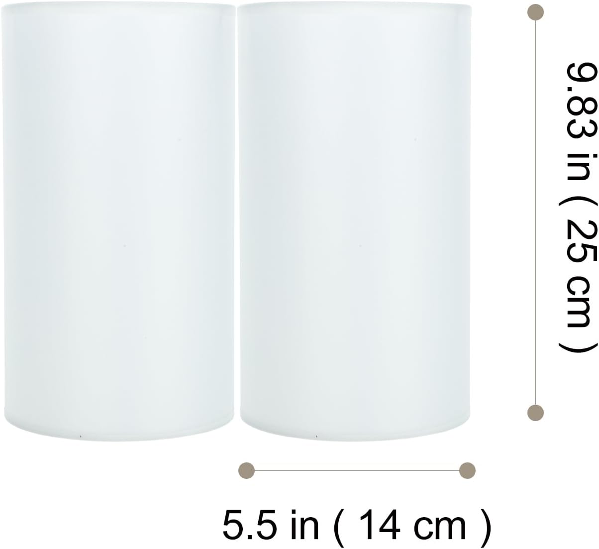 Generic Tall Drum Lampshades Set of 2: White Linen Cylinder Lamp Shade Diameter: 5.5” Height: 9.83” Cylinder Drum Lampshades for Table Lamps Chandelier