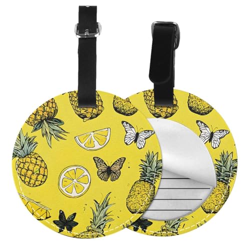 Étiquette bagage ananas en PVC lot de 6 pièces pour valise et sac de voyage