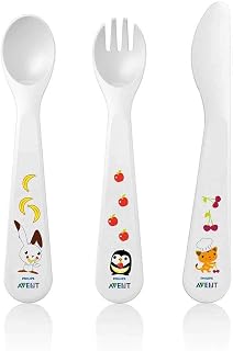 Philips Avent 9430215 Çatal, Kaşık Ve Bıçak Seti, 18Ay+, Beyaz