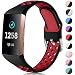 Produktbild CeMiKa Ersatzarmband Kompatibel mit Fitbit Charge 4 Armband/Fitbit Charge 3 Armband, Atmungsaktives Silikon Sport Armbänder für Charge 3 SE/Charge 4 SE, Klein Schwarz/Rot