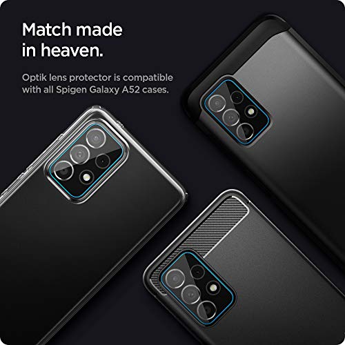 Image of Spigen Glass Camera Lens Protector For Galaxy A52 Lte|5G&Galaxy A52S (Transparent) Edge To Edge Full Screen Coverage,Pack Of 2
