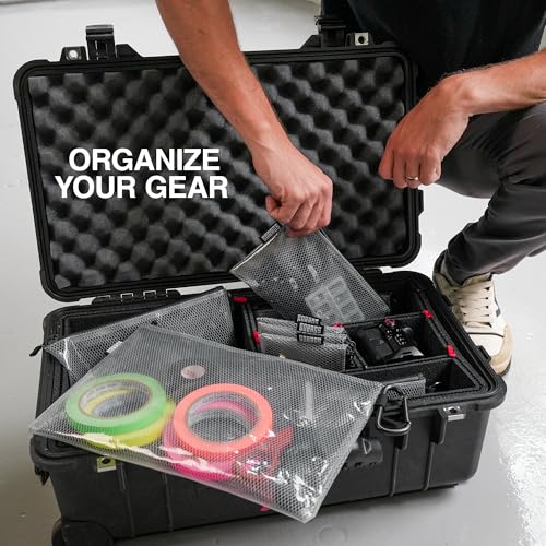 GOBAGS Air Production Multi‑Size Clear Zipper Pouch (4‑Pack) – Cable Organizer & Travel Gear Bag for Electronics, Camera Accessories, Tool Pouch & Small Tech Storage - Image 3